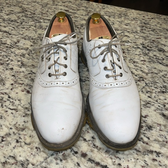 Footjoy DryJoys Tour Men’s Golf Shoes - White Size 12 - Picture 3 of 7